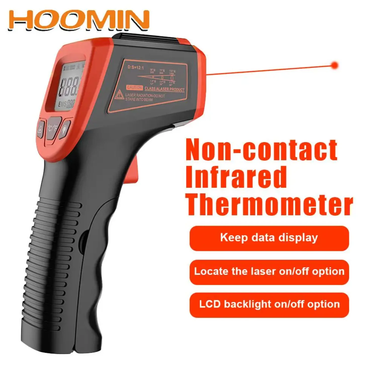 NonContact Laser Temperature Meter Gun -50~600°C LCD Laser Point Electronic Thermometer Digital Infrared Thermometer