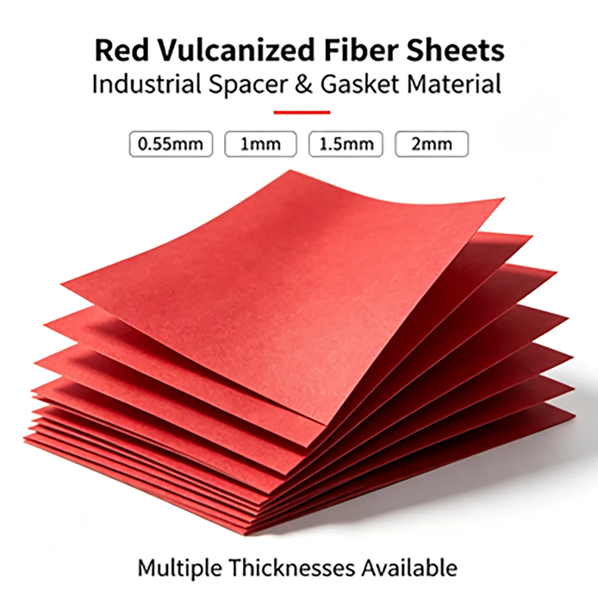 Red Vulcanized Fiber Sheets Industrial Spacer Gasket Blank Material, Multiple Thickness for DIY Machining