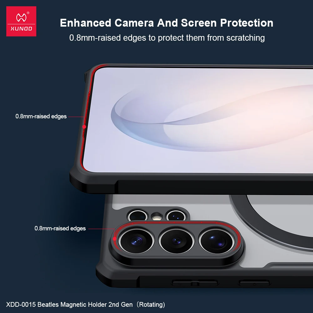 ‌ Xundd Etui z magnetycznym uchwytem do Samsunga S26 Ultra S26 Plus - 360 °   Obrotowy stojak z poduszką powietrzną, odporny na wstrząsy i zabezpieczający obiektyw futerał — zdjęcie produktu 3