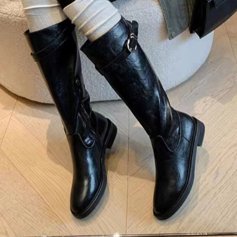 

Женские новые высокие сапоги на каблуке, модная элегантная зимняя обувь 2024, дизайнерские сапоги до колена, классические модельные туфли-лодочки, вечерние уютные Zapatillas
