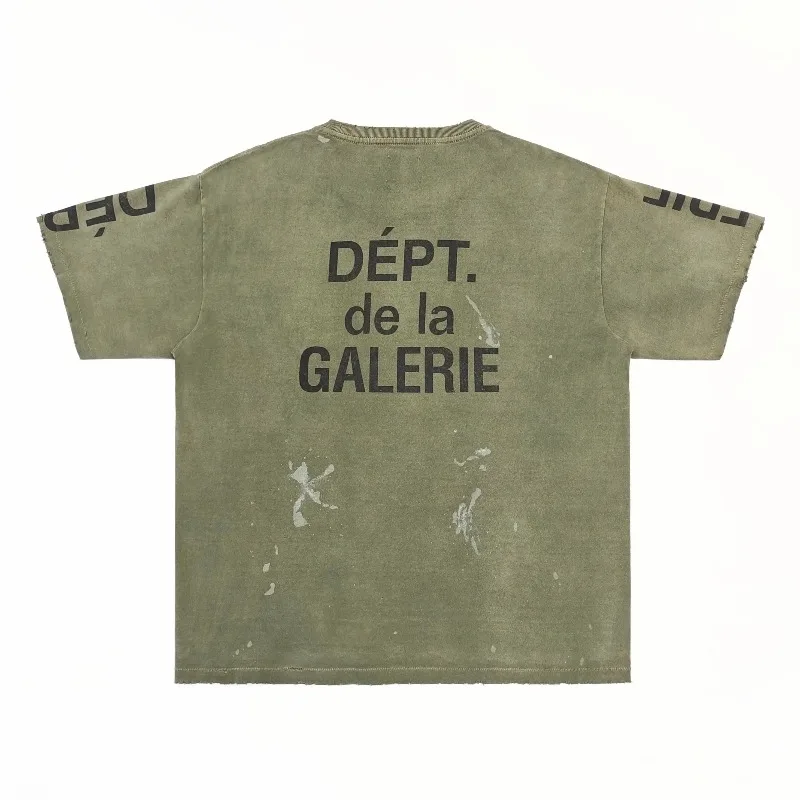 Gallery Dept Vertical Letter Washing Water Spray Color Short Sleeve Tee