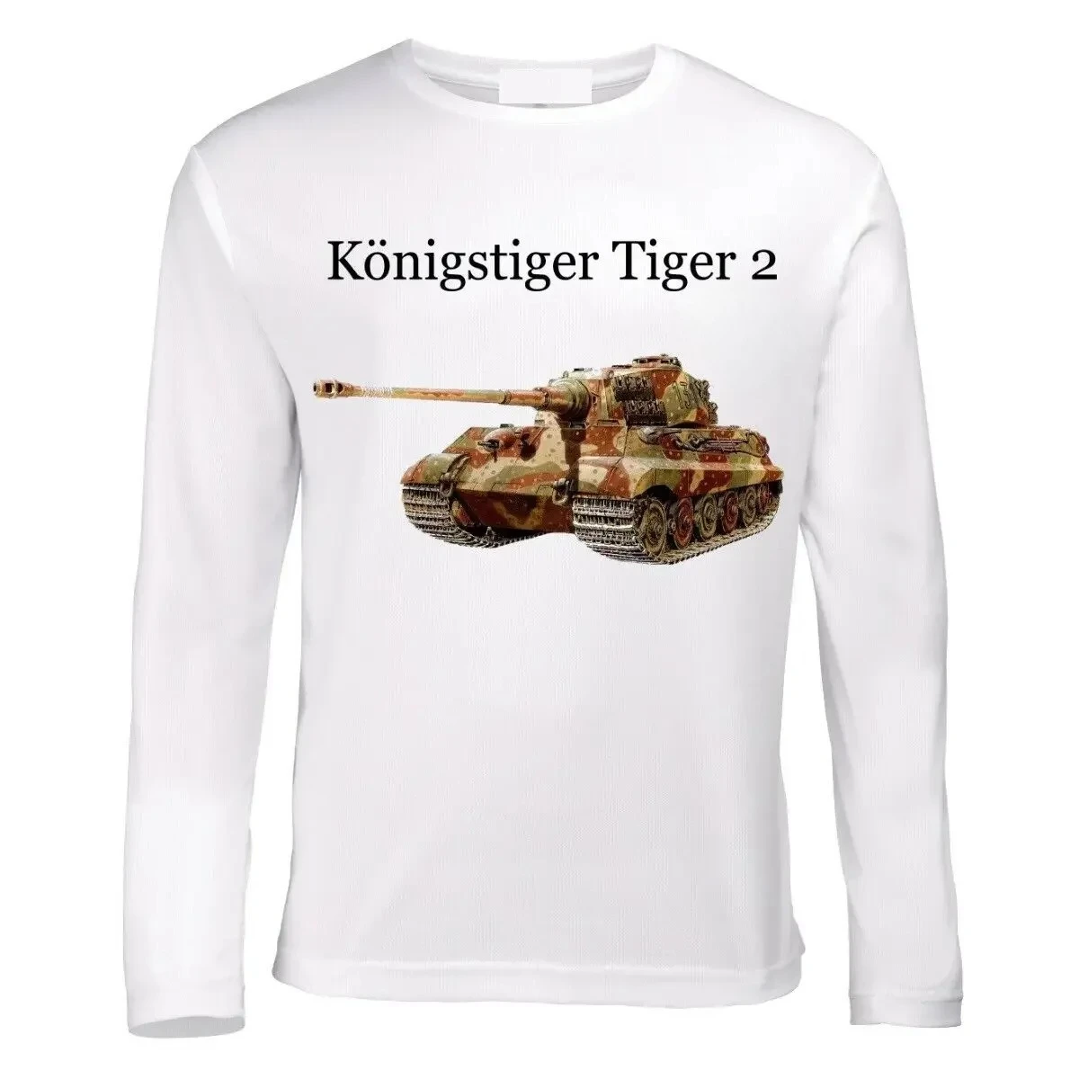 Panzer VI Tiger 2 King Tiger Tank T-Shirt 100% Cotton O-Neck Long Sleeve Summer Casual Mens T-shirt Streetwear