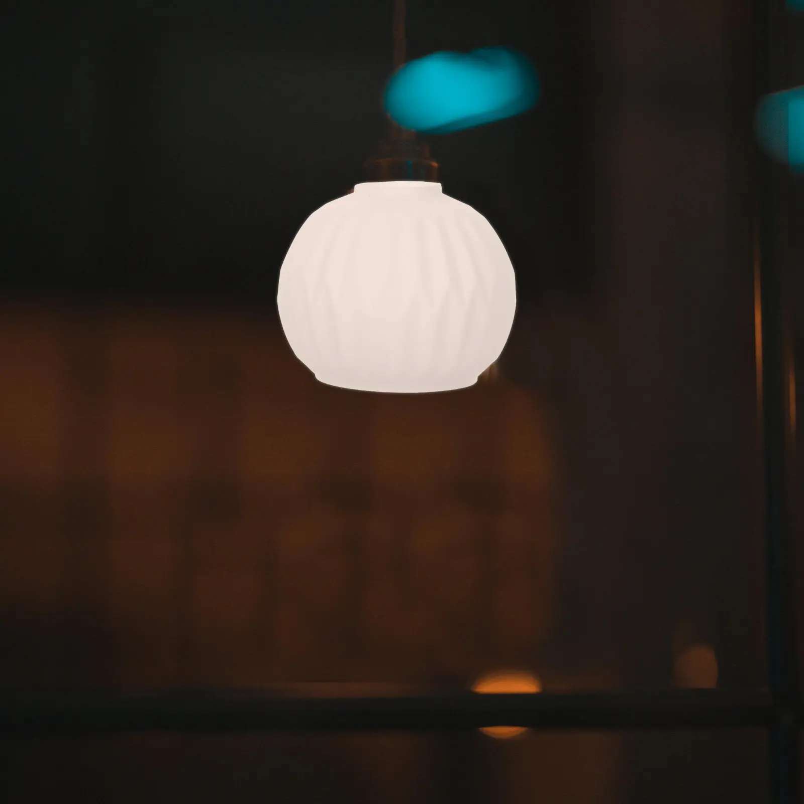 180Mm E27 Round Milky White Striped Glass Lamp Shade Replacement for Pendant Lighting Living Room Bedroom Decor Modern Fixture