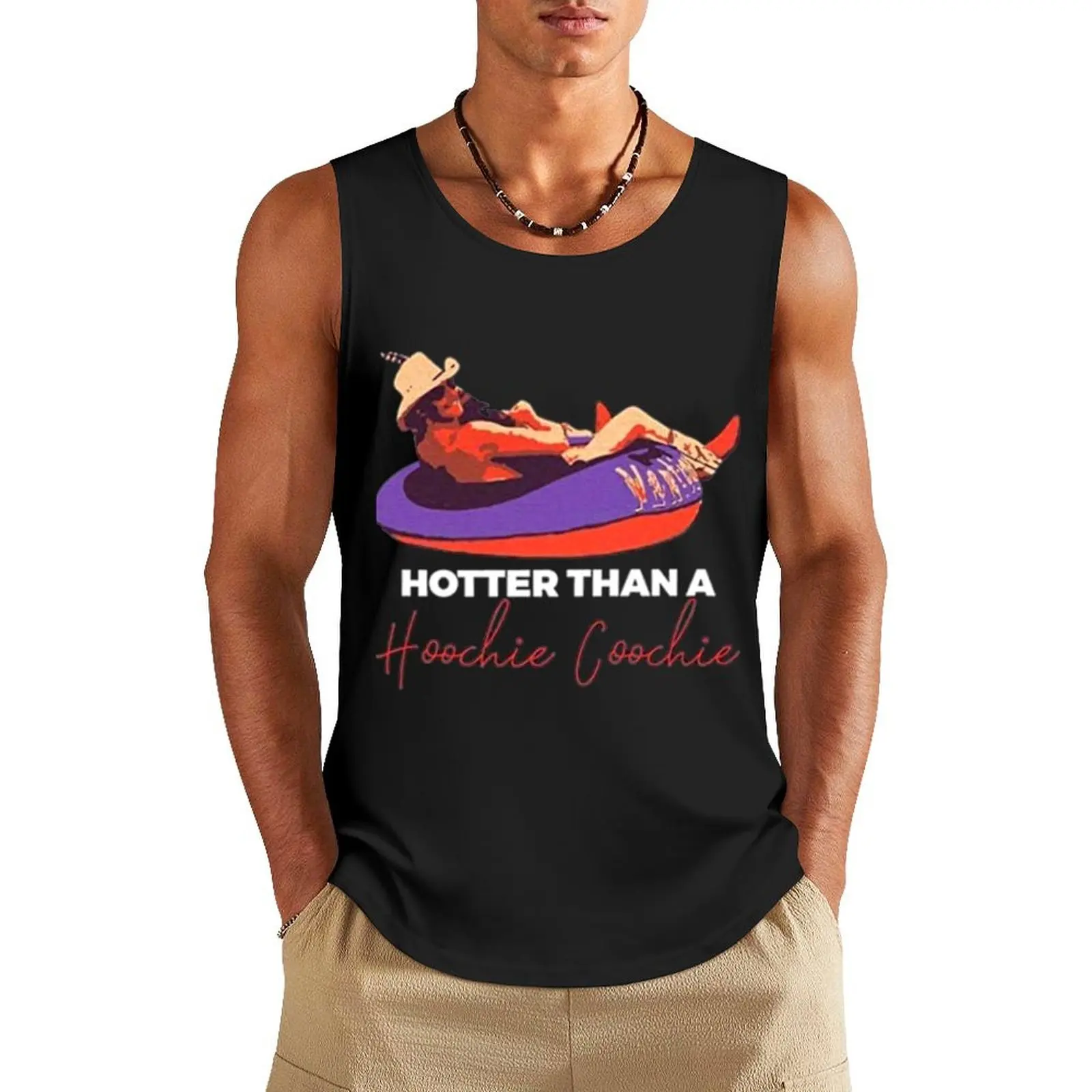 Alan Hotter-Than-A-Hoochie-Coochie-Chattahoochee Tank Top Bodybuilding clothing man t shirt gym muscle t-shirt