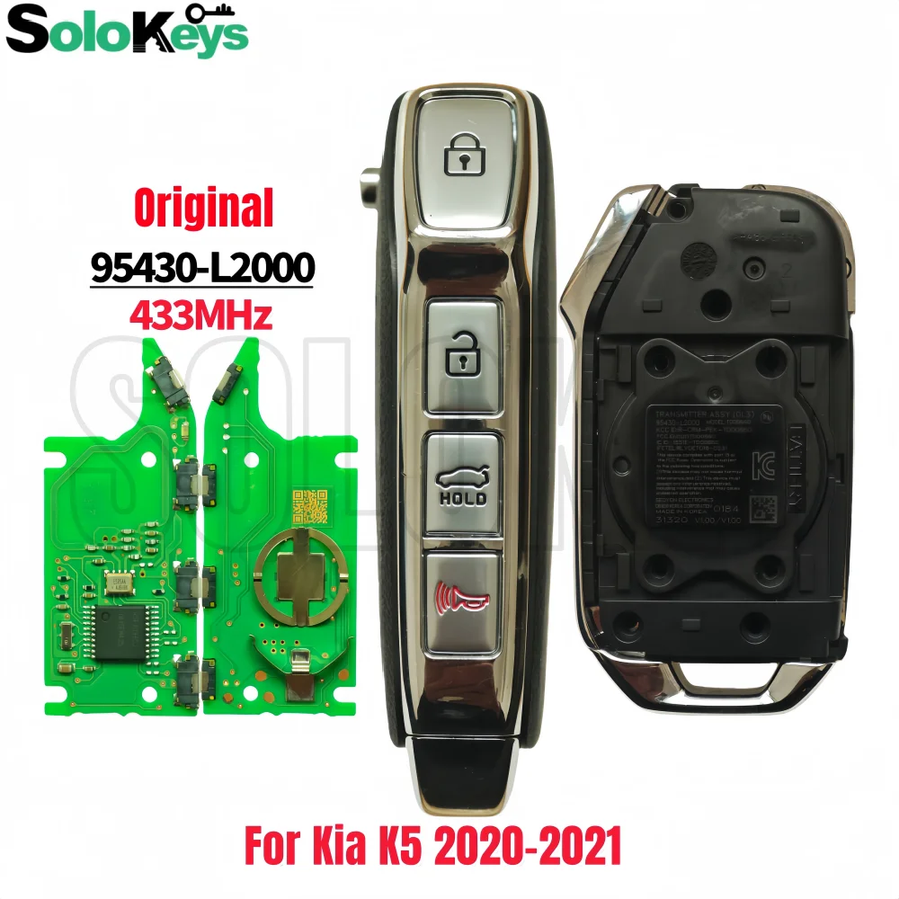 

SOLOKEYS 95430-L2000 FCC ID: CQOTD00660 For Kia K5 2020-2021 Original Smart Remote Control Key 434MHz Without chip