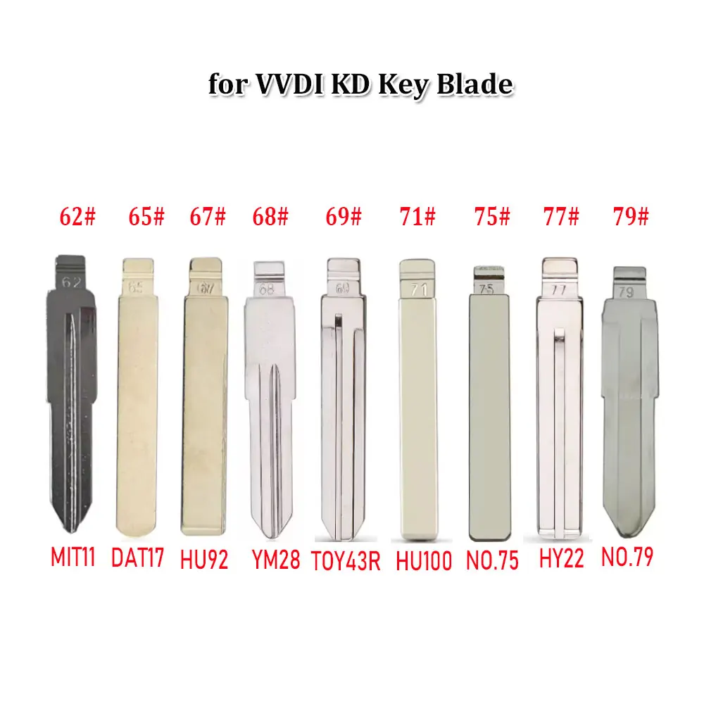 

62-77# KD Replacement Metal Uncut Blank Blade for KD Xhorse VVDI JMD Key Blade for Hyundai Subaru Toyota BMW Kia Opel Chervolet