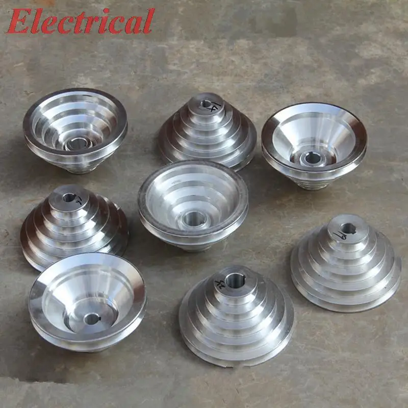 1pc Bench Drill 130mm to 190mm OD. 14 16 18 19 20 22 24 25 28mm Bore Aluminum A Type 4/5 Step Pagoda Pulley Wheel for V-Belt