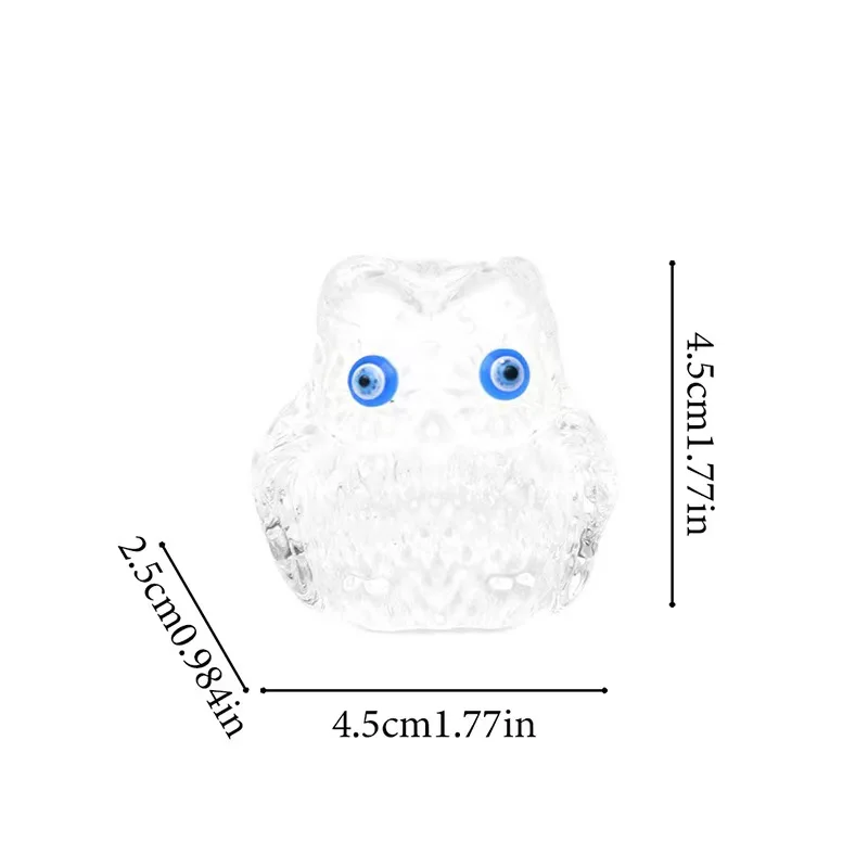Three color crystal owl statue creative arts and crafts tabletop living room decoration cat lover animal decoration
