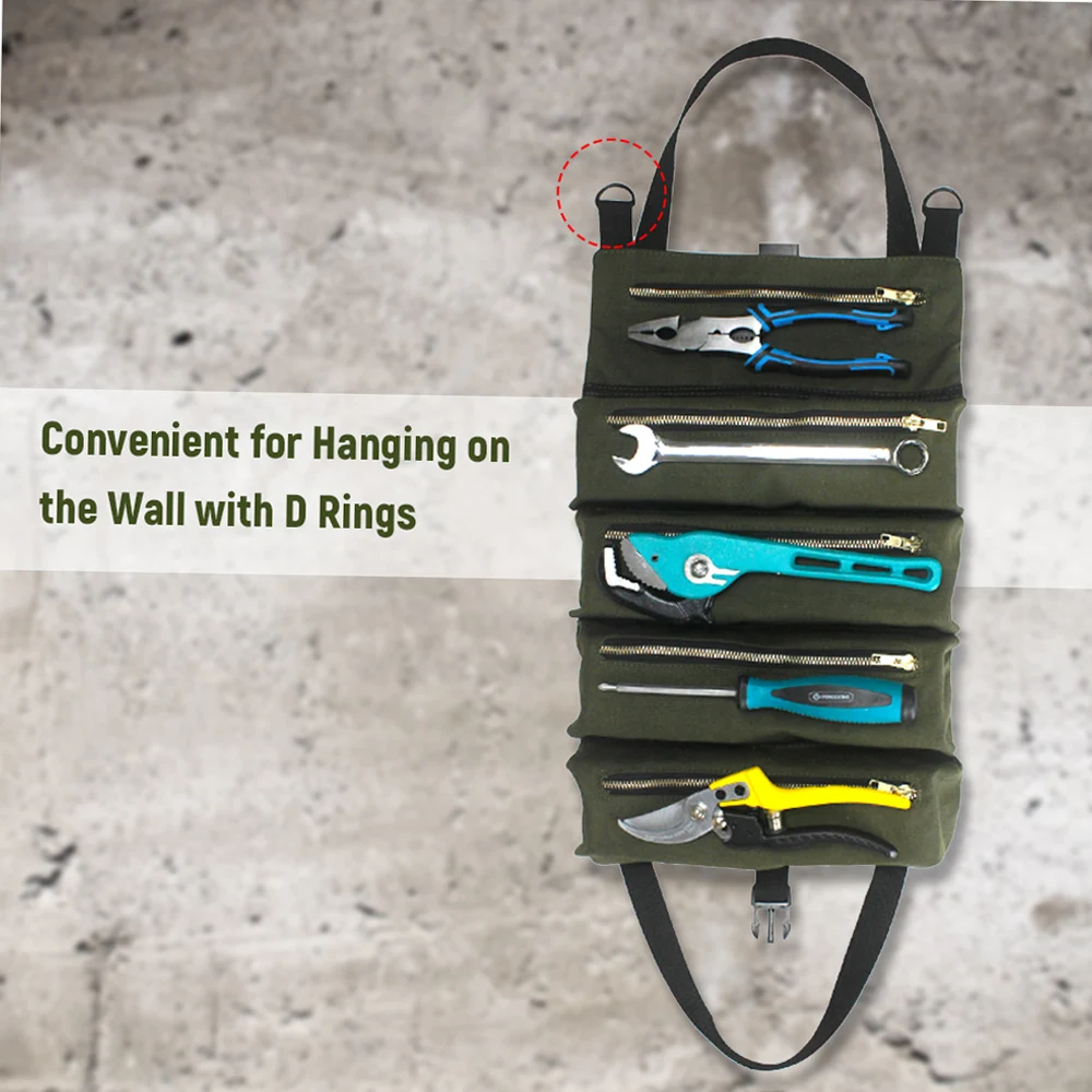 

Сумка-органайзер для инструментов PENGGONG на молнии, 5 карманов, холщовая, портативная, складная, для работы