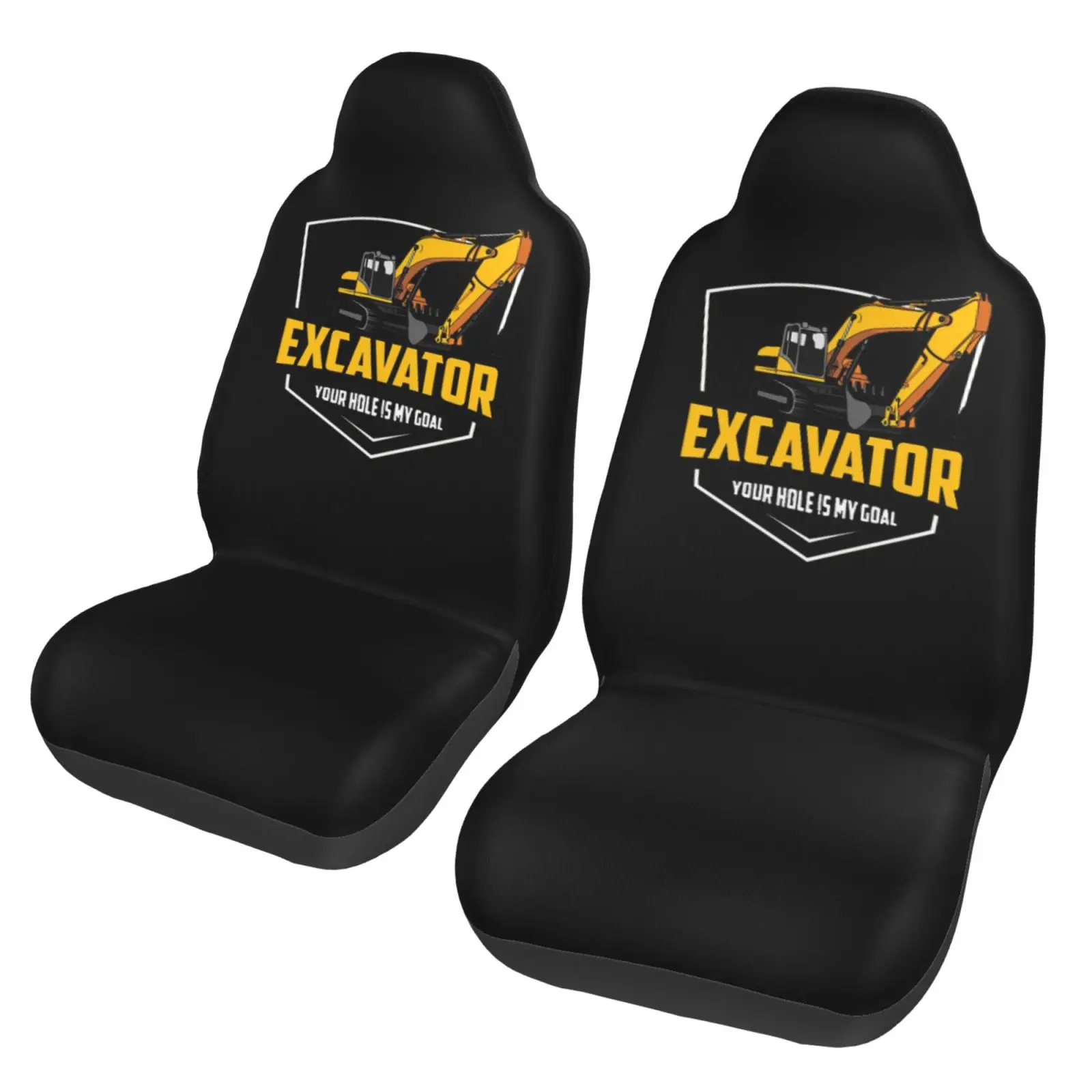 Excavator Logo Universal Seat Cover Seat Cushion Four Seasons Car Accessories Interior for Men Car Cushion Seat Covers 2pc