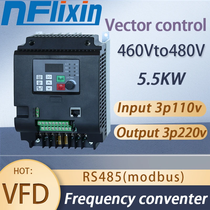 VFD Variable Frequency Drive Converter inverter 5.5KW VFD 460V-480V Motor Speed ​​​​​​Controller