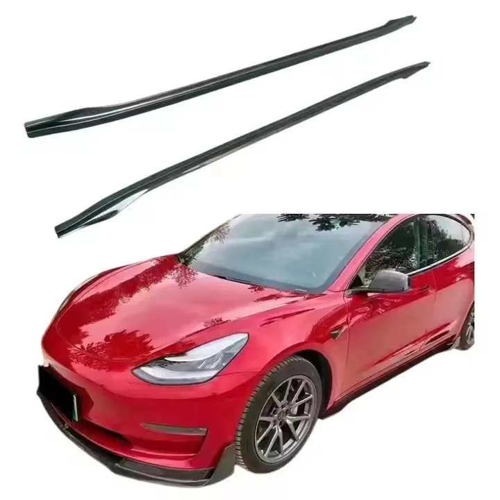 

Car Accessories V Style Carbon Fiber Car Bumper Body Kit Side Skirts for Teslal Model 3 2018