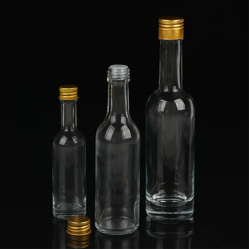 Botella de vidrio para vino de 50 ml, 100 ml, 150 ml, botella de vidrio vacía para whisky, licor, alcohol y perfume, mini botella de vidrio para whisky.