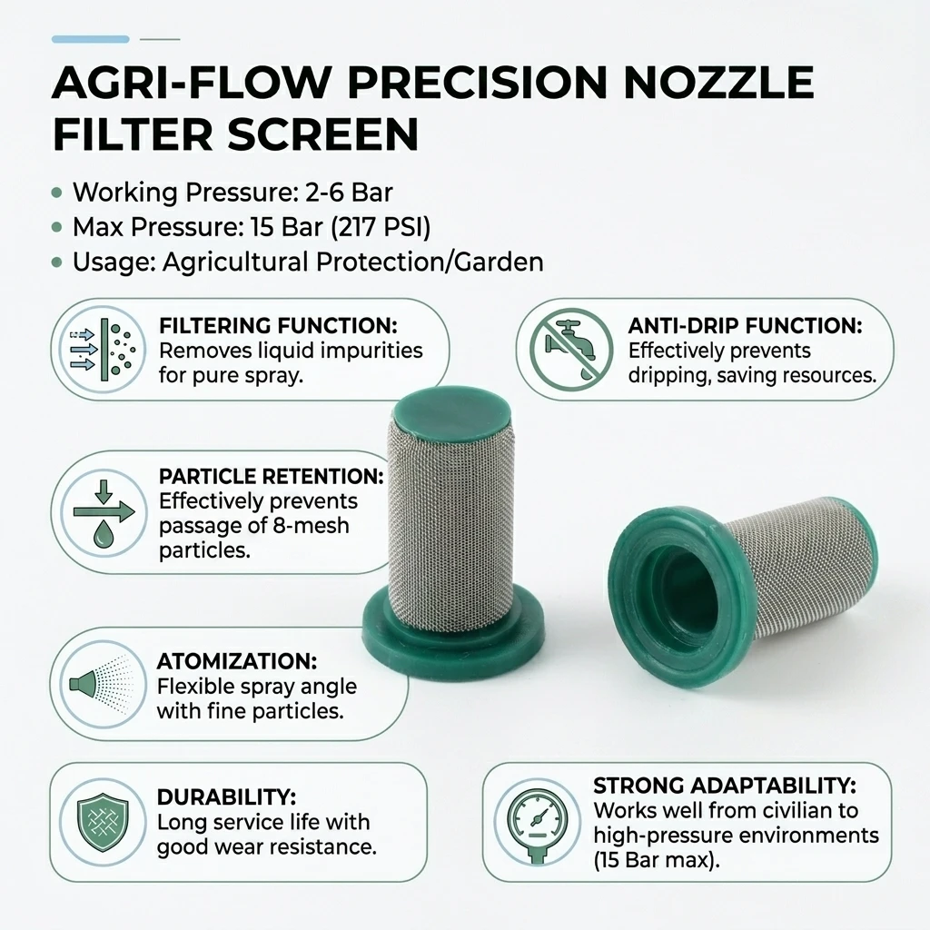 New 10Pcs/Lot Stainless Steel Filter  EFT Agricultural Sprayer Nozzle Sprayer Standing High Pressure Fan Parts 50 80 100 Mesh