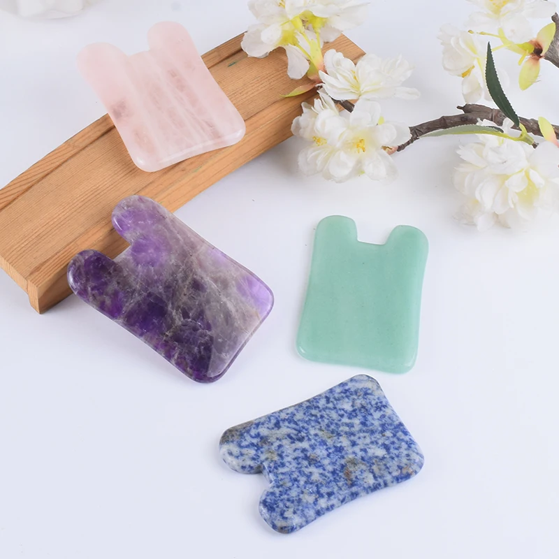Heart Guasha Stone Face Rose Quartz Jade Massage Tool Chin Nose Lifting Firming Scraping Board Massage Facial Health Care Skin