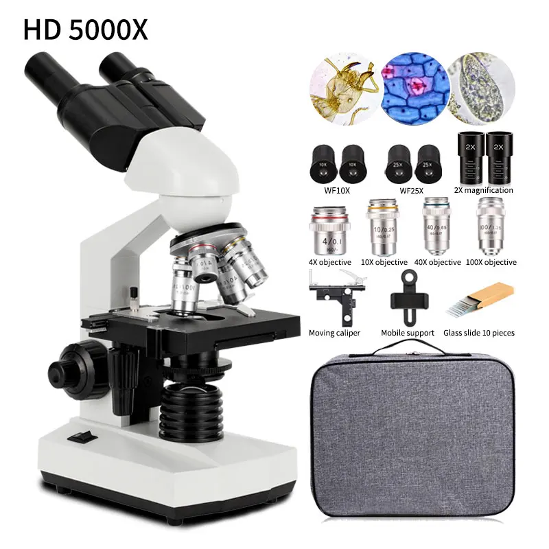 HD 5000X educational  biological binocular microscope for kids students