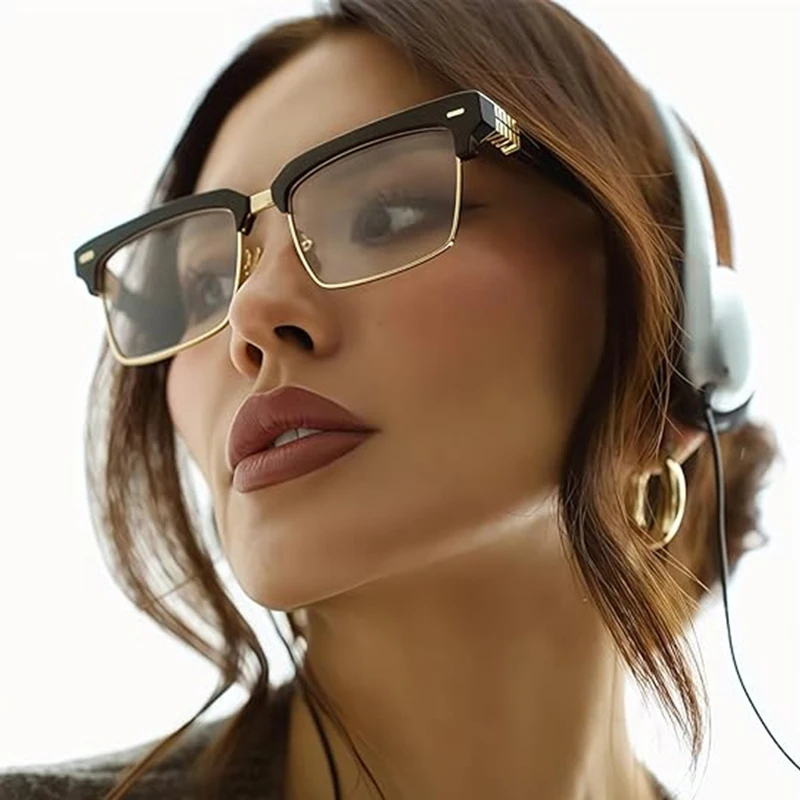 

New Fashion Glasses Frame For Women Men Luxury Brand Designer Harf Frame Classic black Retro Glasses Elegance Women's Eyewear