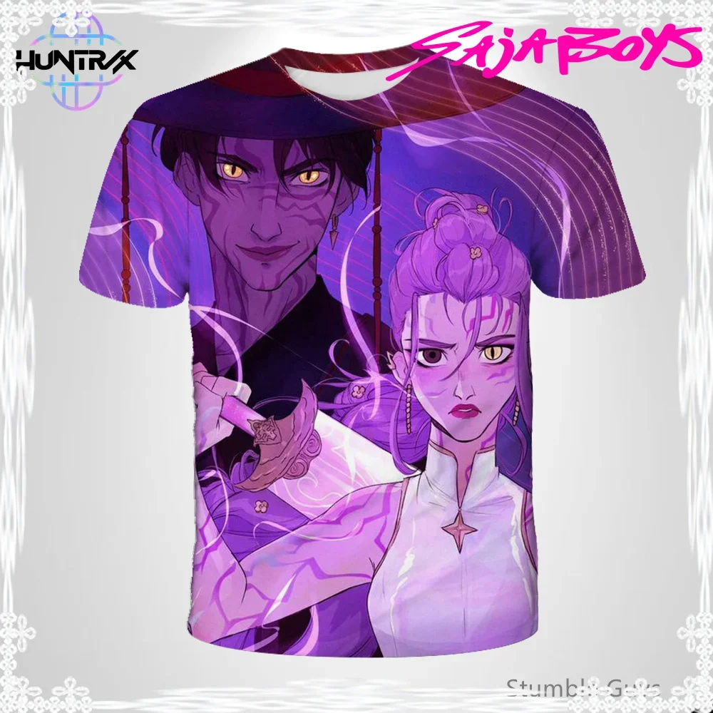 

Kpop Demon Hunters Kids T-Shirt Anime Clothes 3D Cartton Short Sleeve Casual Fashion Summer Boys Girls