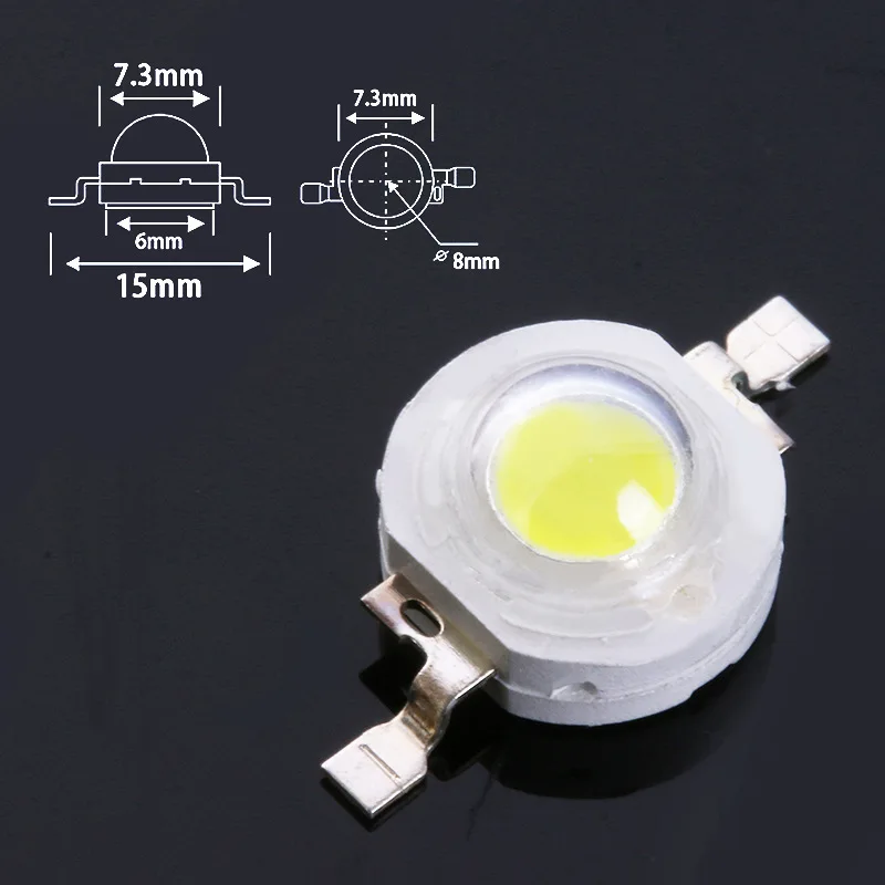 10/500 buah lampu LED 1W daya tinggi manik lampu warna putih hangat manik cahaya imitasi lumens hangat alami chip led putih murni