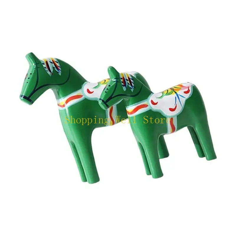 Conjunto Kx4b 2 Pintura Cavalos Dala estatuetas com esculturas intrincadas estátuas cavalos suecas para