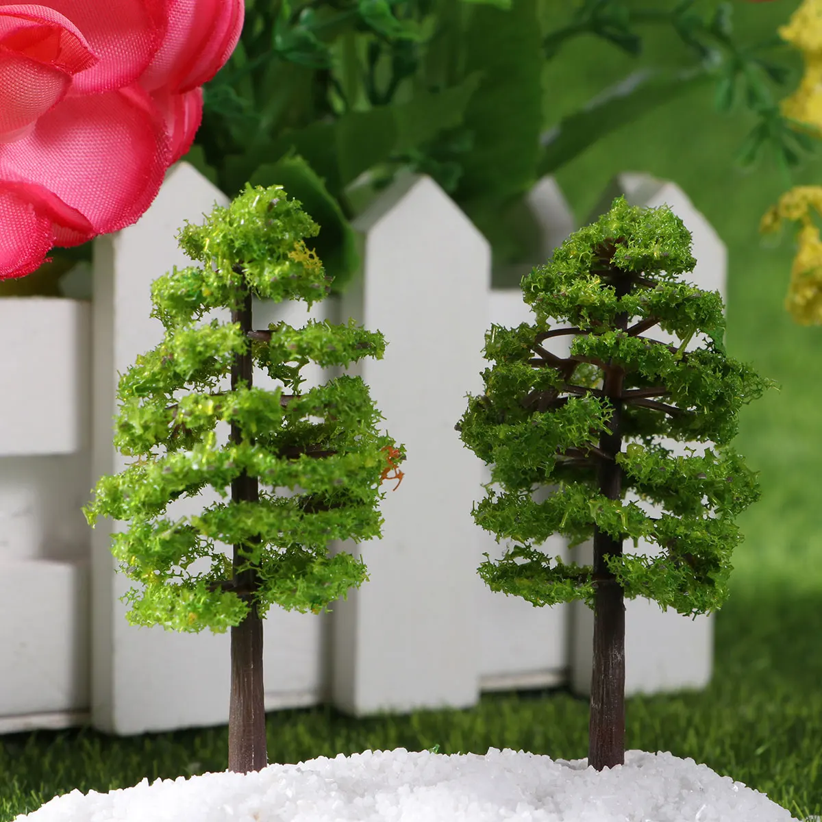 

10PCS Mini Trees Simulation Tree Garden Decorations Realistic Shape Micro Landscape Terrarium Succulents Container Gardening