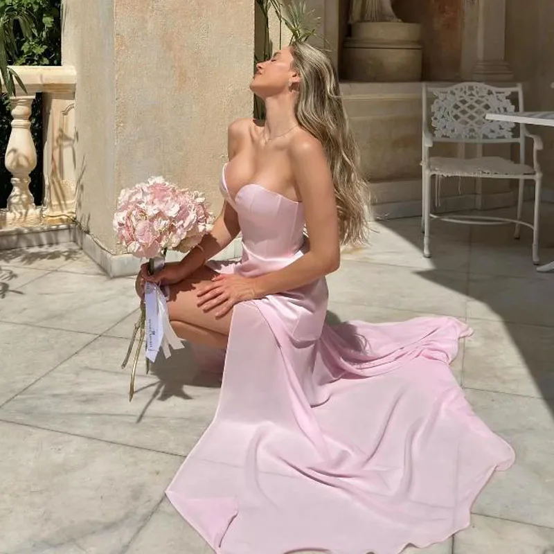 Robe de bal trapèze personnalisée, avec fente en mousseline de soie, longue robe d'été, Corset Maxi