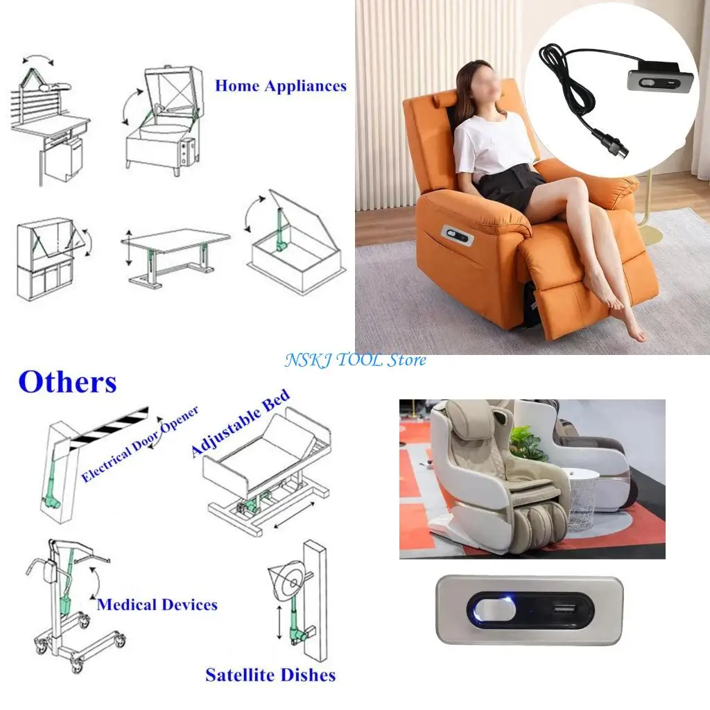 L8RC Recliner Chair Controllers With Straight 5 Pin Port 5V Voltages ABS Housing for Home Theaters and Living Room Use