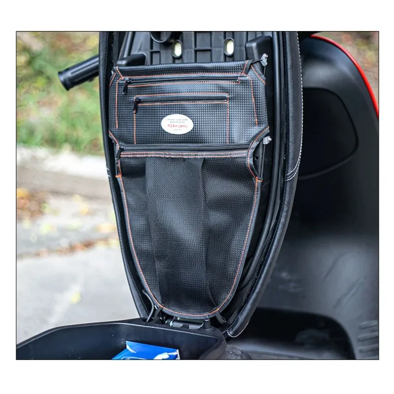 

Черная сумка для хранения сиденья мотоцикла — популярная сумка для верховой езды, устойчивая к пятнам и износу, подвесное ведро для электрического скутера