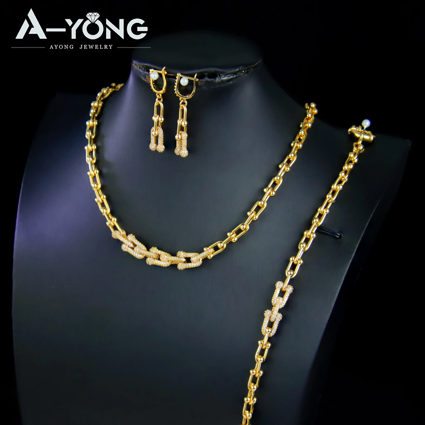 Luxury Arab Elegant Gold Color Necklace Set 21k Gold Plated Italian Fashion Design Women Jewelry Set Brazilian Gold Jewelrys