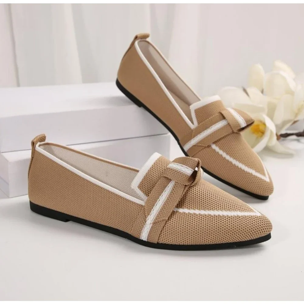 

Women's Shoes Loafers Bowtie Ballet Flats Pointed Toe Barefoot Slip-on Sandals Casual Flat Heel Luxury Woman Shoe