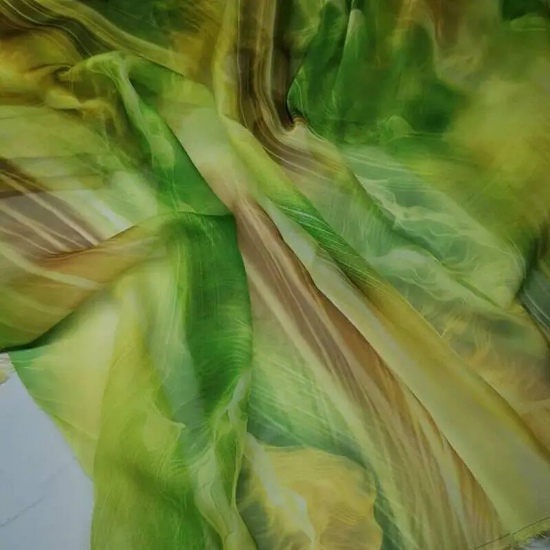 100x150cm Gradient Color Chiffon Fabric For Silk Scarves Women Summer Sheer Dress Skirt DIY Sewing Craft Supplies Silk Material