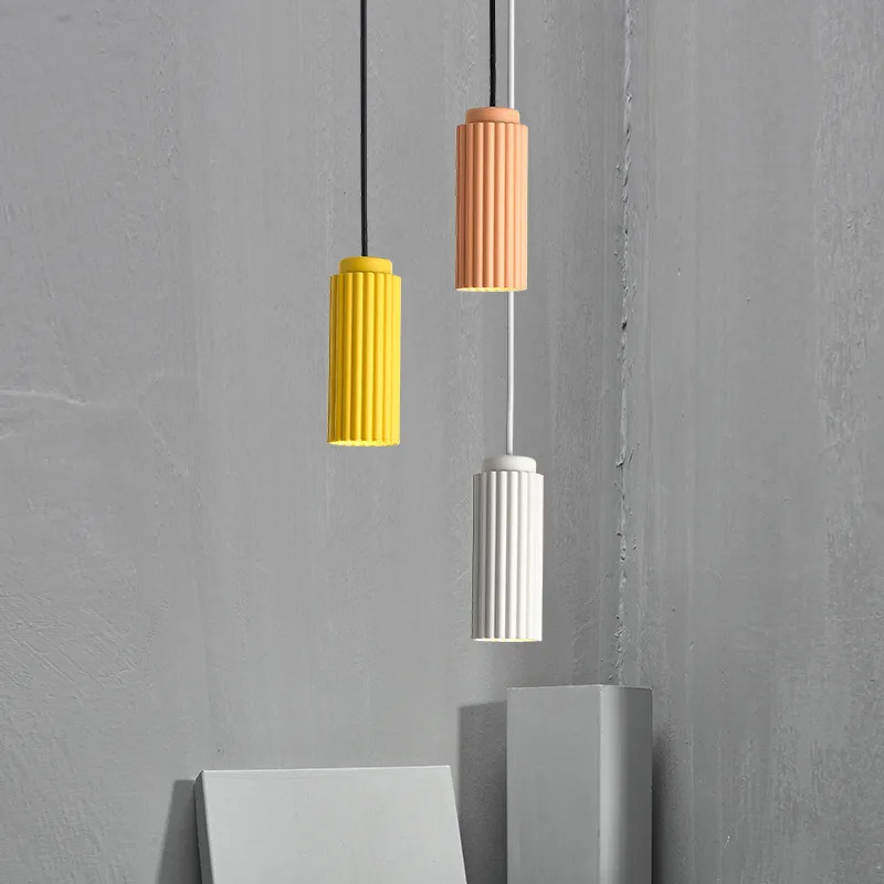 

Minimalist Macaron Hanging Lamp GU10 Living Dining Room Bedroom Pendant Light Nordic Restaurant Bar Table Colorful Chandelier