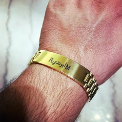 Free Gift Box Personalized Gold Color Name Bangles Stainless Steel Custom Any Text Word Bracelet Men Women Jewelry Gift For Him