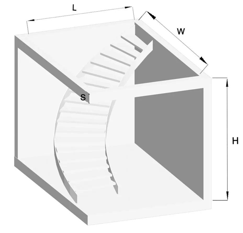 عوارض من الفولاذ المقاوم للصدأ درابزين زجاجي مفتوح الناهض سلالم مستديرة منحنية سلم عائم