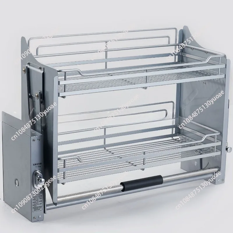 Segmented slow drop adjustable strength Hanging cabinet Wall cabinet lift Pull basket strength Lightweight  storage basket