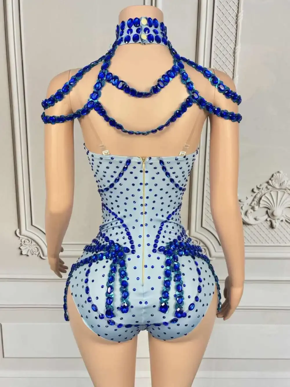 Sexy Show Performance Dance Costume Sparkly Rhinestones Fringes Bodysuit for Women Nightclub Outfit Singer Dancer Stage Wear