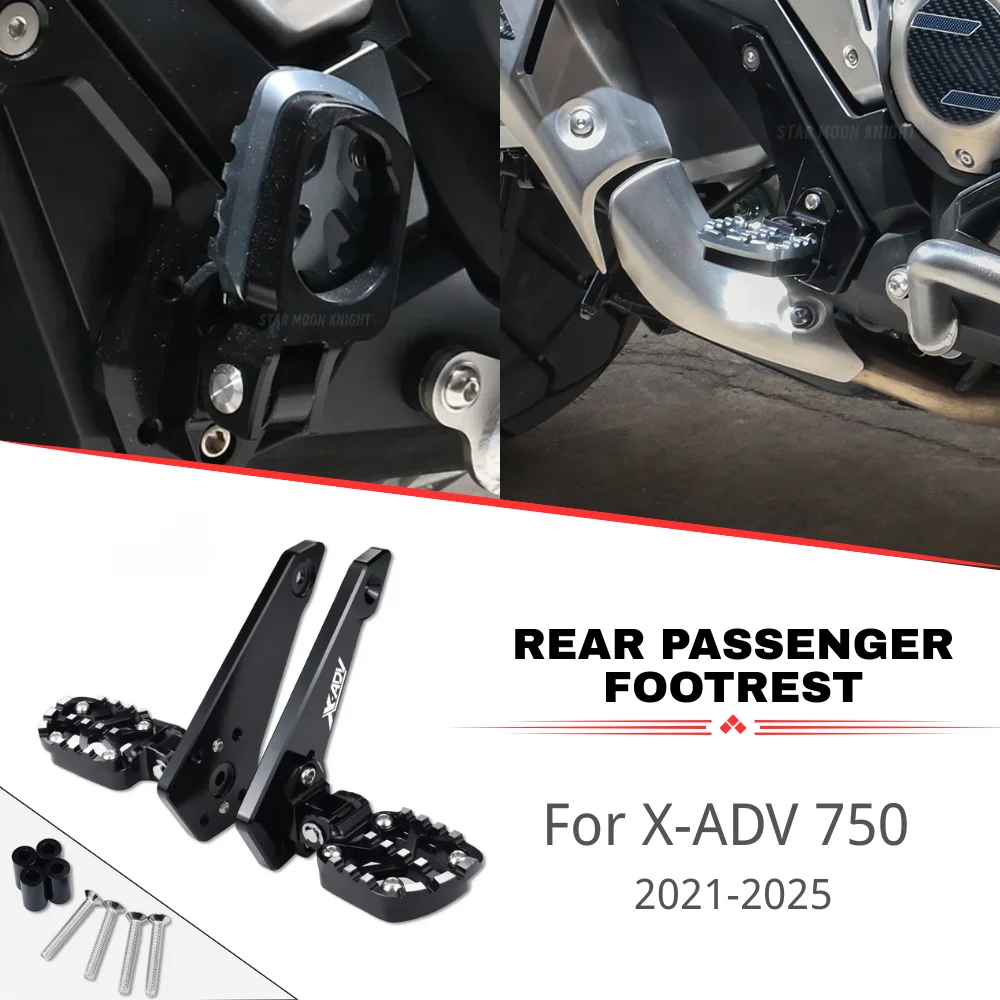 Folding Rear Foot Pegs For HONDA X-ADV 750 XADV 750 2021 2022 2023 2024 2025 Motorcycle Passenger Footrest Pedal Footpegs