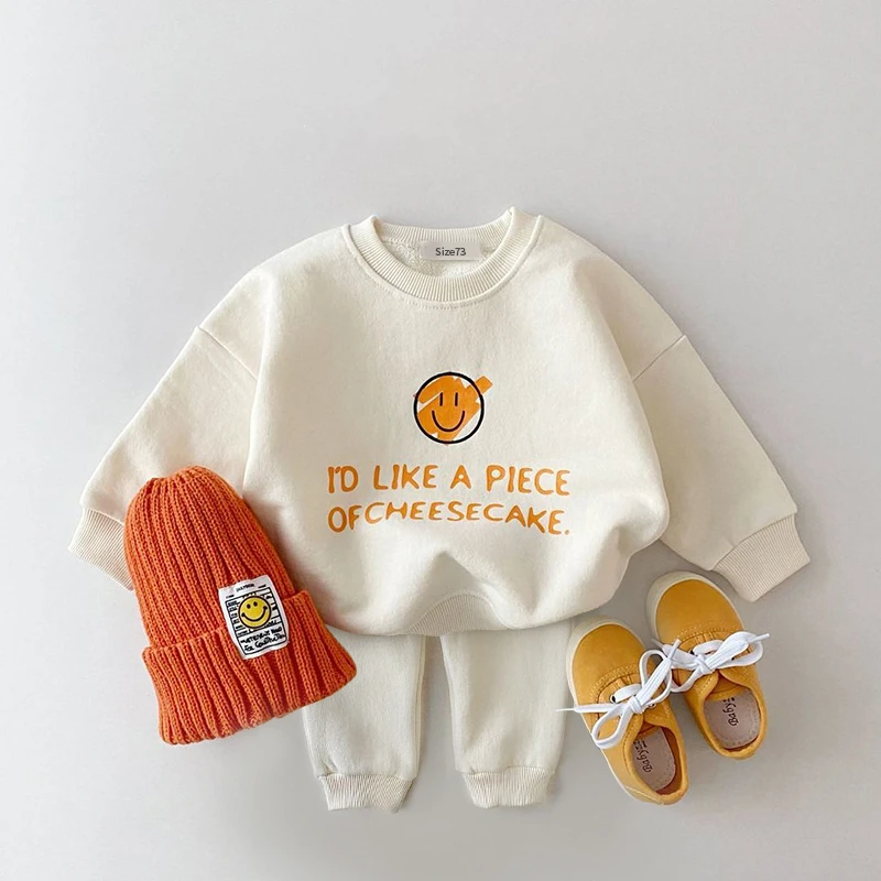 2022 Autumn Korea Baby Boy Girl Clothes Set Newborn Infant Outfits Long Sleeve Children Casual Sweatshirt + Harem Pants Clothing