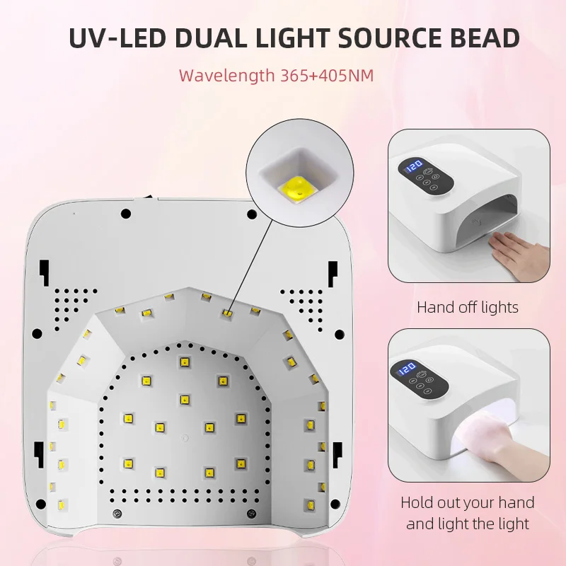 Asciugatrice per unghie lampada per unghie a LED lampada UV per la polimerizzazione di tutti gli smalti per unghie in Gel con rilevamento del movimento lampada a Led Uv Manicure Pedicure Salon Tool