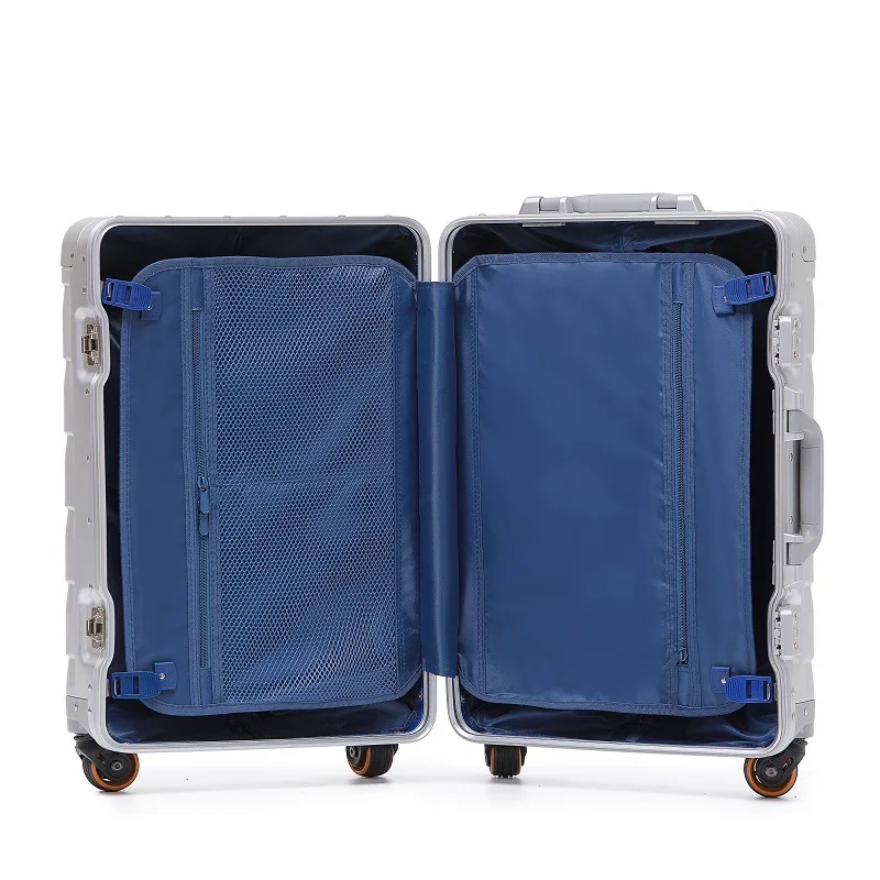 New Aluminum Magnesium Alloy Suitcases on Wheels Trolley Case Metal Luggage Boarding Cabin Travel Suitcase with Wheels 20 inch