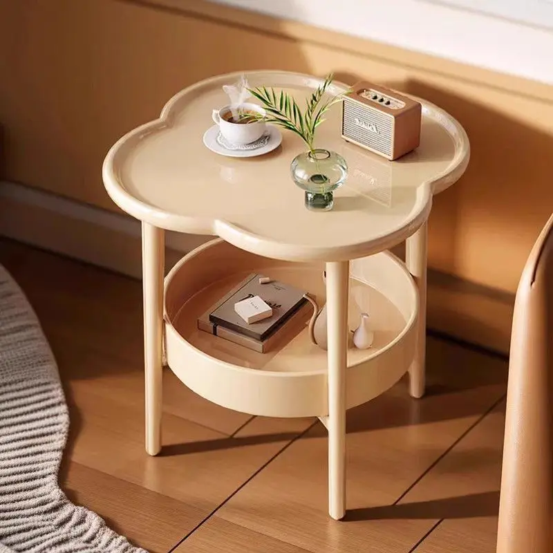 wind home bedside table simple double-layer storage four-leaf clover small coffee living room sofa bedside