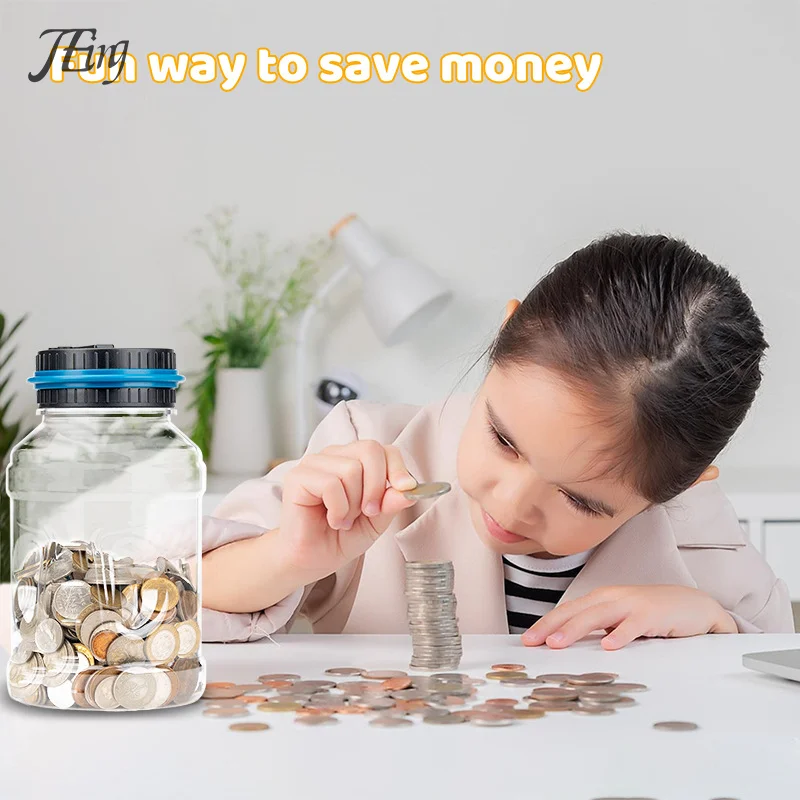 Electronic Piggy Bank Counter Coin Digital LCD Counting Coin Money Saving Box Jar Coins Storage Box For USD EURO Money Gifts