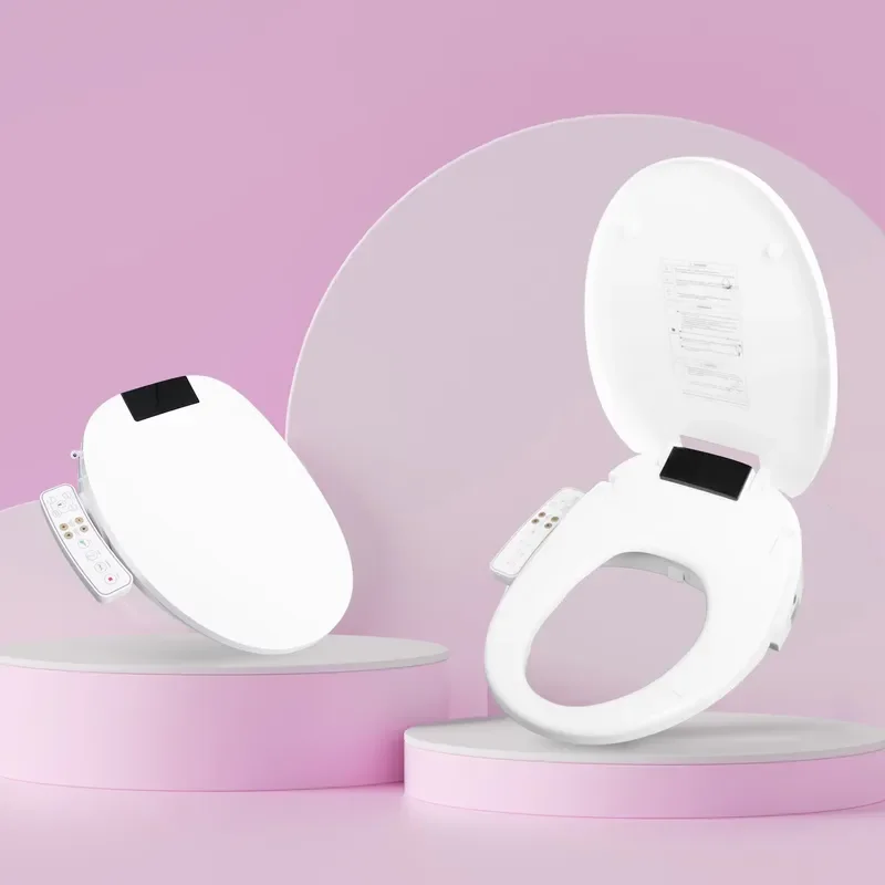 Luxury Smart V-Bidet Cover Auto Cleaning LED Display Instant Heating Energy Saving Features Made Durable Plastic for