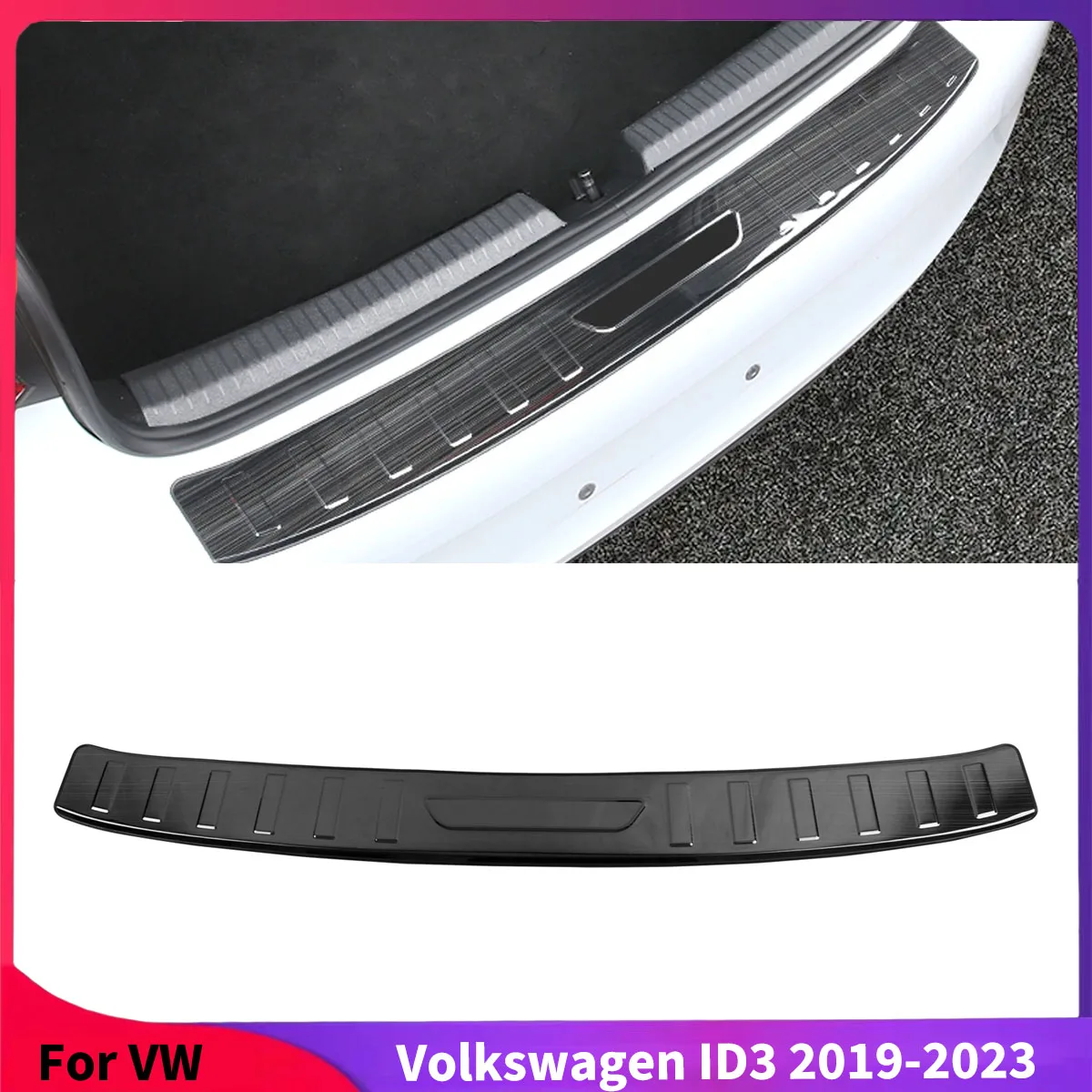 

Для VW Volkswagen ID3 2019-2023 стальной автомобильный внешний задний бампер стандартная защита порога багажник пластина защитная доска автомобильные аксессуары