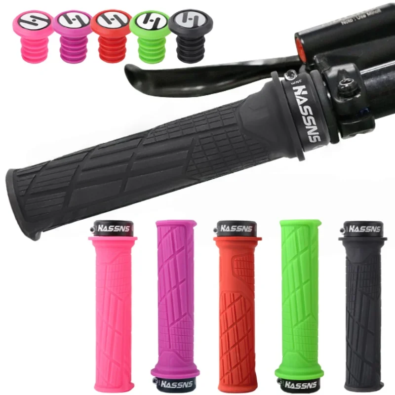 Empuñaduras de silicona para bicicleta de montaña, 22,2mm, Bianchi, verde, negro, morado, rosa, bloqueo antideslizante XC DH AM para bicicleta de descenso