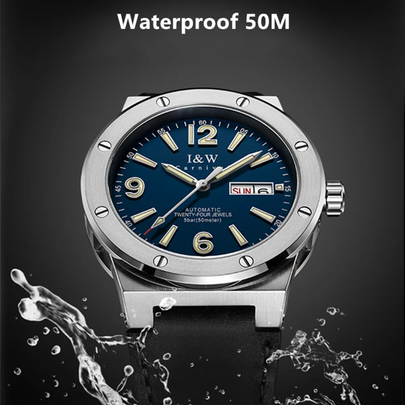 Switzerland Carnival Mechanical Watch For Men Luxury Brand Automatic Watches 50M Waterproof NH36A Reloj Hombre Luminous Sports