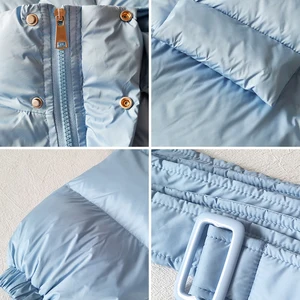 Frauen Winterpark 2024 Heiße heiße blaue, vintage gepolsterte gepolsterte übergroße Baumwolle schwarzer Winterpolstermantel mit Kapuze für Frau 12 Hauptverkäufe Casaco Winterblau Winter - №6