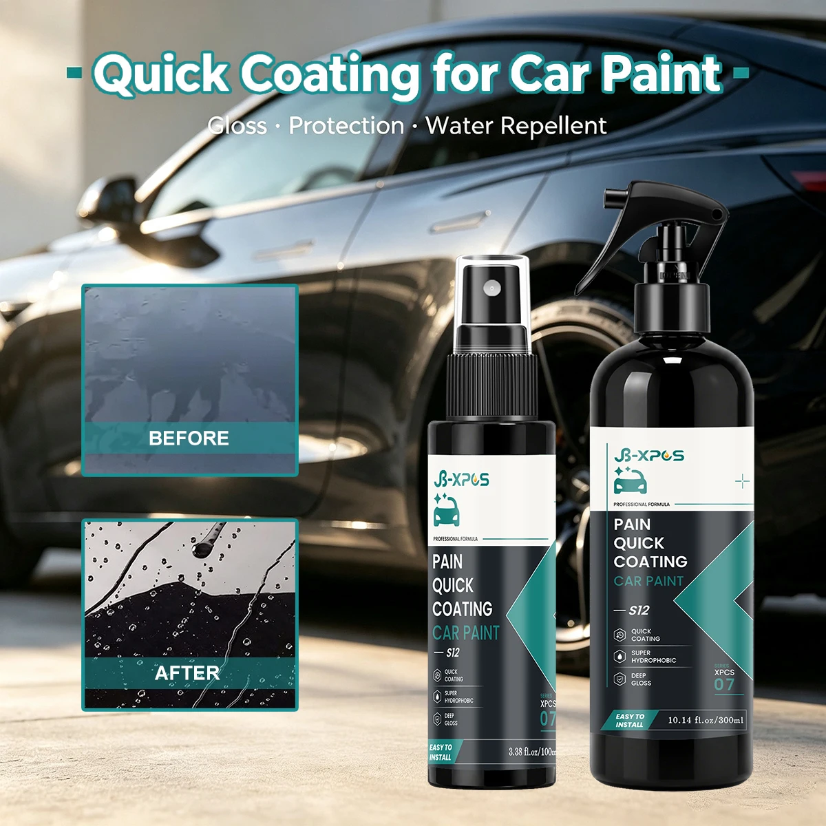 Fast Acting Car Paint Coating Spray, Water‑Repellent Anti‑Oxidation Vehicle Surface Care YT0107