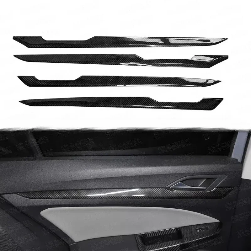 

For Volkswagen Golf 8 Real Dry Carbon Fiber Side Door Decorative Strips Cover Trim Panel Interior Modification Accessories
