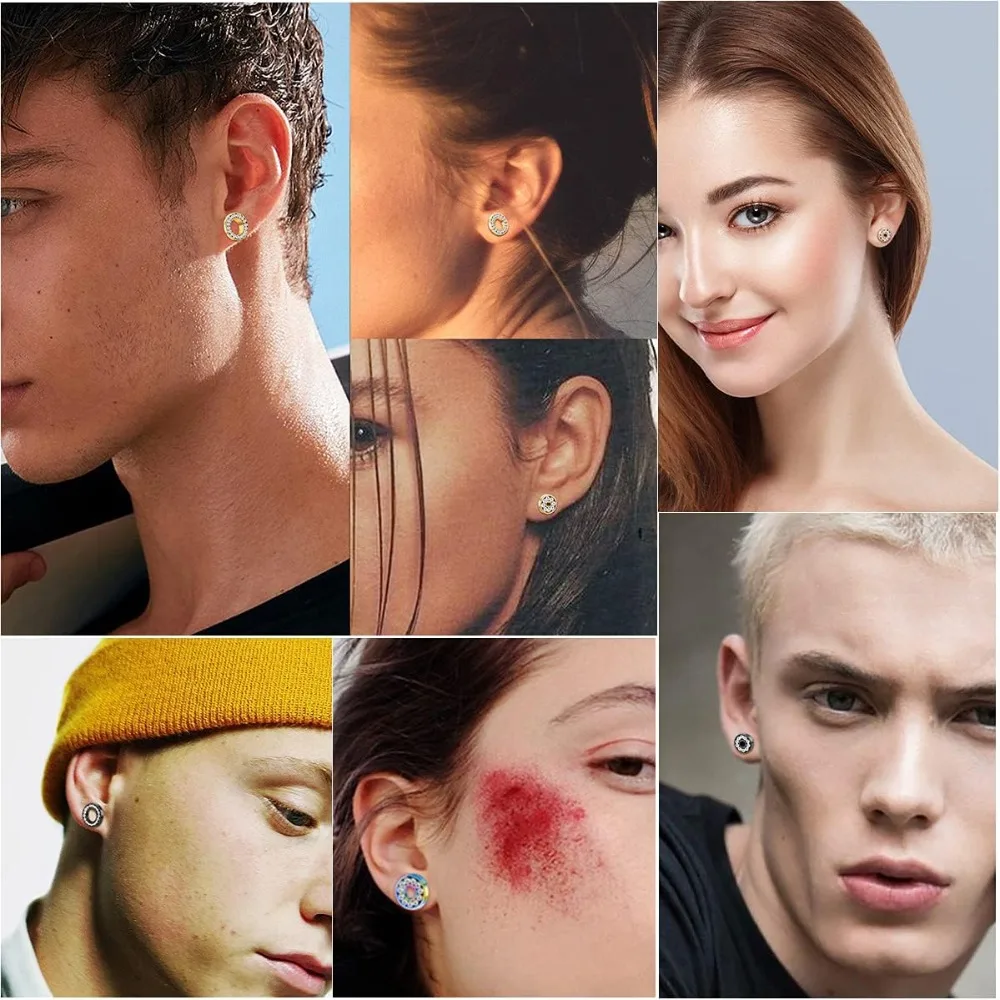 1 Paar CZ Weißer Zirkon Ohr-Tunnel-Expander aus Edelstahl, Ohrringe, Ohr-Dehner, Piercings, Schmuck, doppelt ausgestellter Schraubverschluss für das Ohr – Detail 5